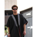 Silver & Dark Grey Wool Abaya