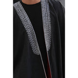 Silver & Dark Grey Wool Abaya