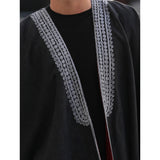 Silver & Dark Grey Wool Abaya