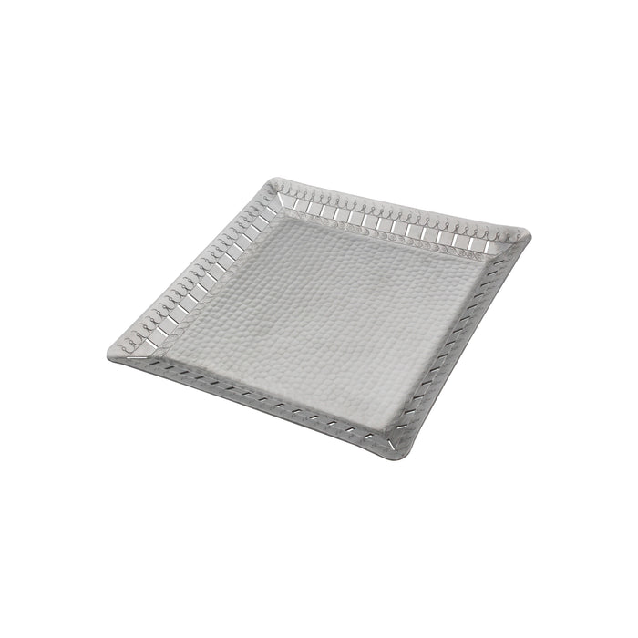 Arcs Aluminium Carved Square Plate