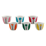 Mouftah El Chark Tulip Pattern Coffee Cups - Set of 6