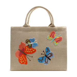 Butterflies Beige Handbag