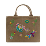 Butterflies Floral Beige Handbag