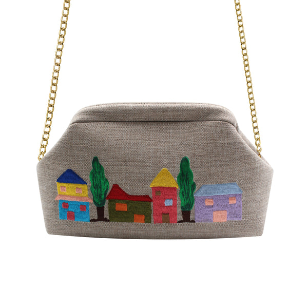 Lebanese Houses Beige Clutch