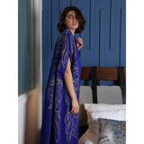 Abstract Floral Blue Abaya