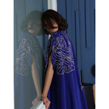 Abstract Floral Blue Abaya