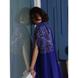 Abstract Floral Blue Abaya
