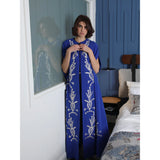 Silver Stems Blue Abaya