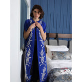 Silver Stems Blue Abaya