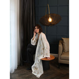 Golden Floral White Abaya