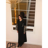Arabic Poem Sleeves Black Abaya
