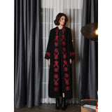 Red Flowers Black Abaya