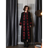 Red Flowers Black Abaya