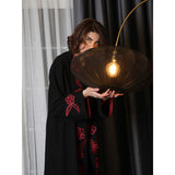Red Flowers Black Abaya