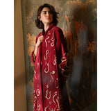 Arabic Mandala Burgundy Abaya