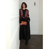 Leafy Swirl Black Abaya
