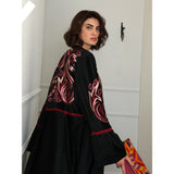 Leafy Swirl Black Abaya