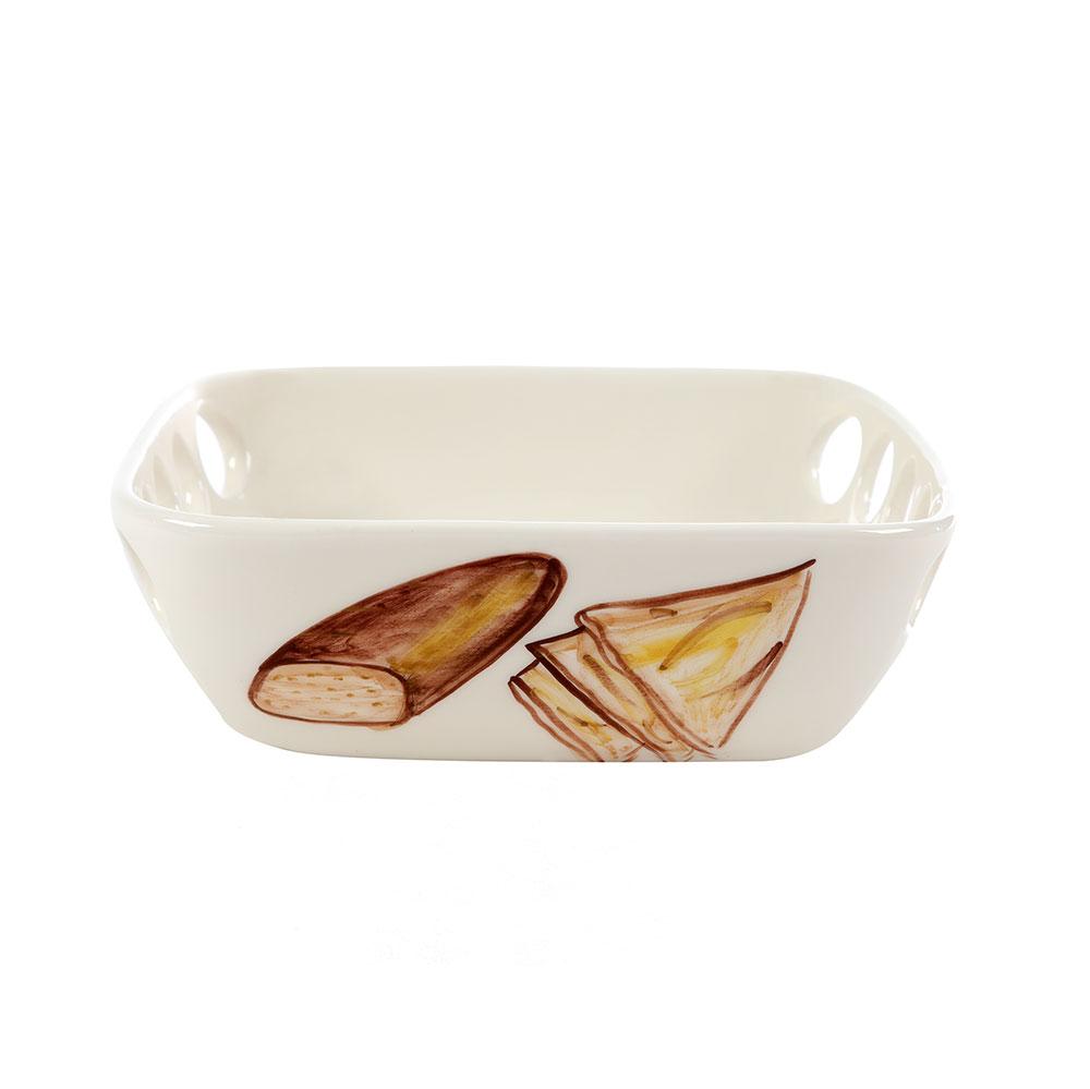 Bread Hand Painted Ceramic Serving Bowl 
