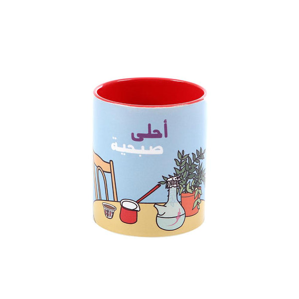 Red Ahla Sobhieh Porcelain Mug