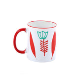 Red Lebanese Chaffe Porcelain Mug