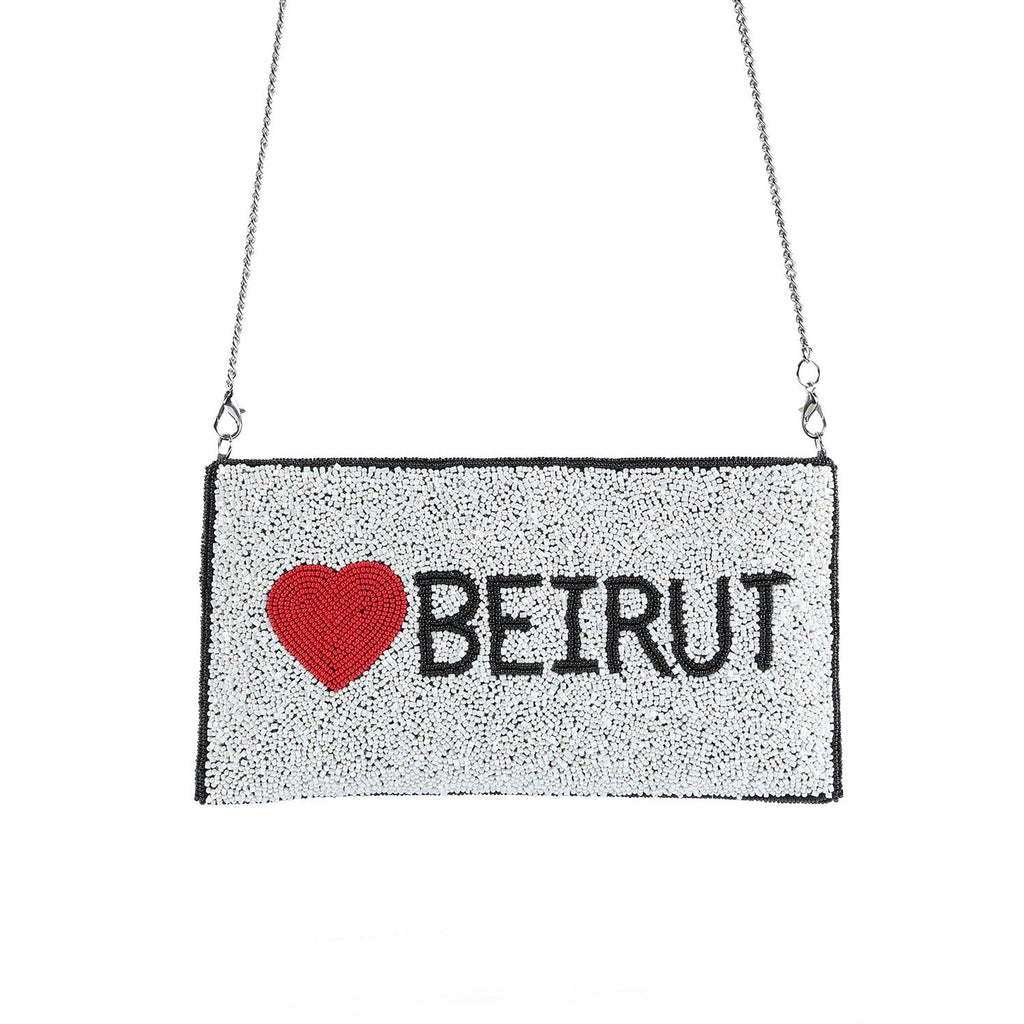 Mouftah El Chark Love Beirut Clutch in Silver