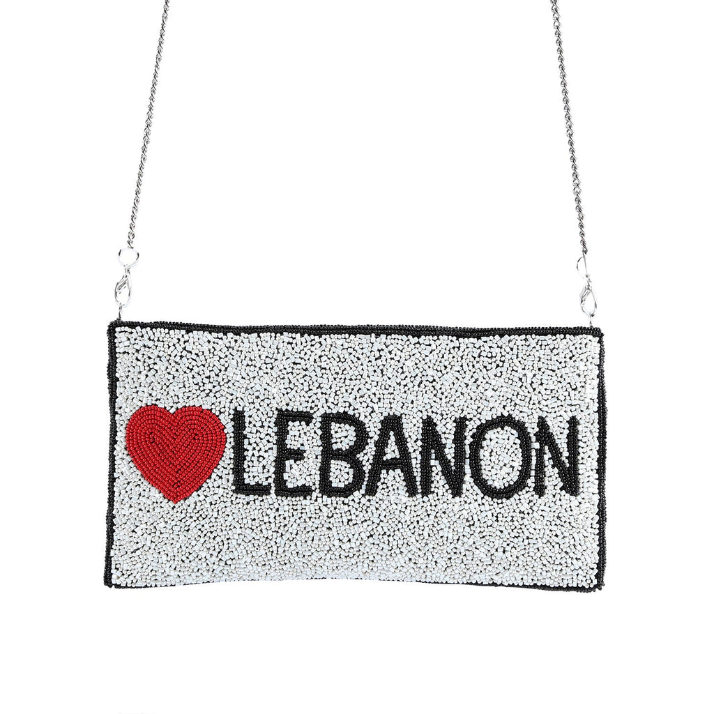 Mouftah El Chark Love Lebanon Clutch in Silver