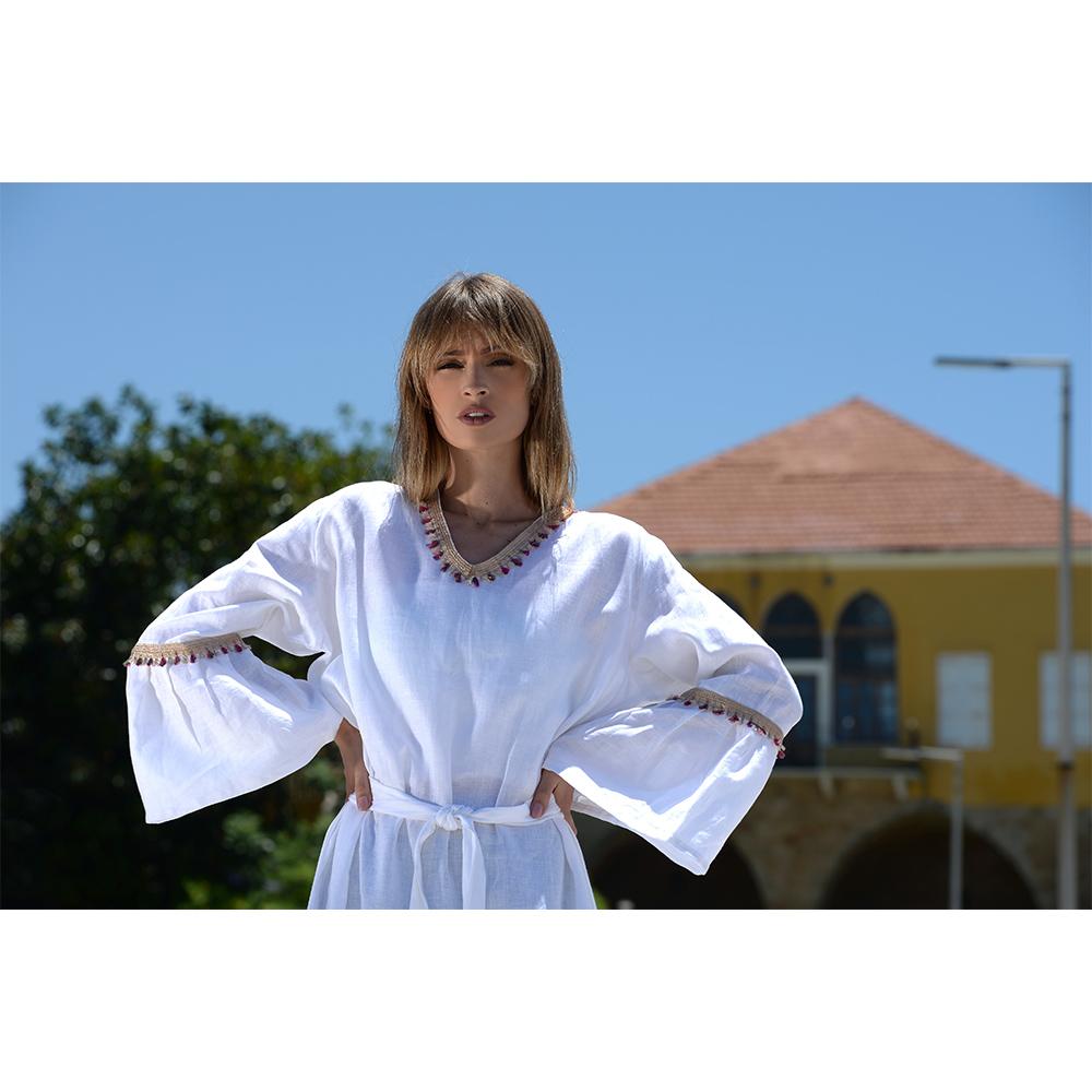 White Summer Linen Dress