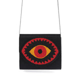 Mouftah El Chark Red & Orange Evil Eye Clutch 
