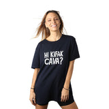 Hi Kifak Cava Navy Blue Crew Neck T-shirt