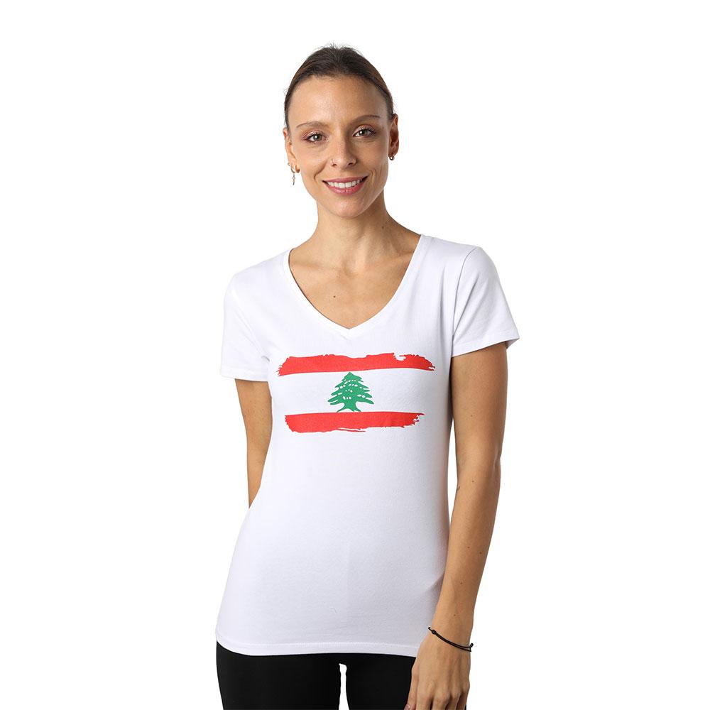 Lebanon White V-neck T-shirt