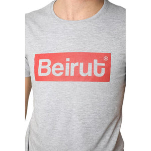 Beirut Red on Grey Men's T-shirt