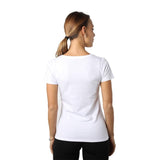Beirut Burgundy on White V-neck T-shirt