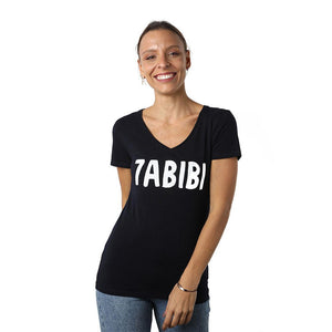 Habibi Navy Blue V-neck T-shirt