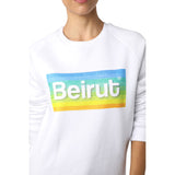 Beirut Rainbow on White Sweater
