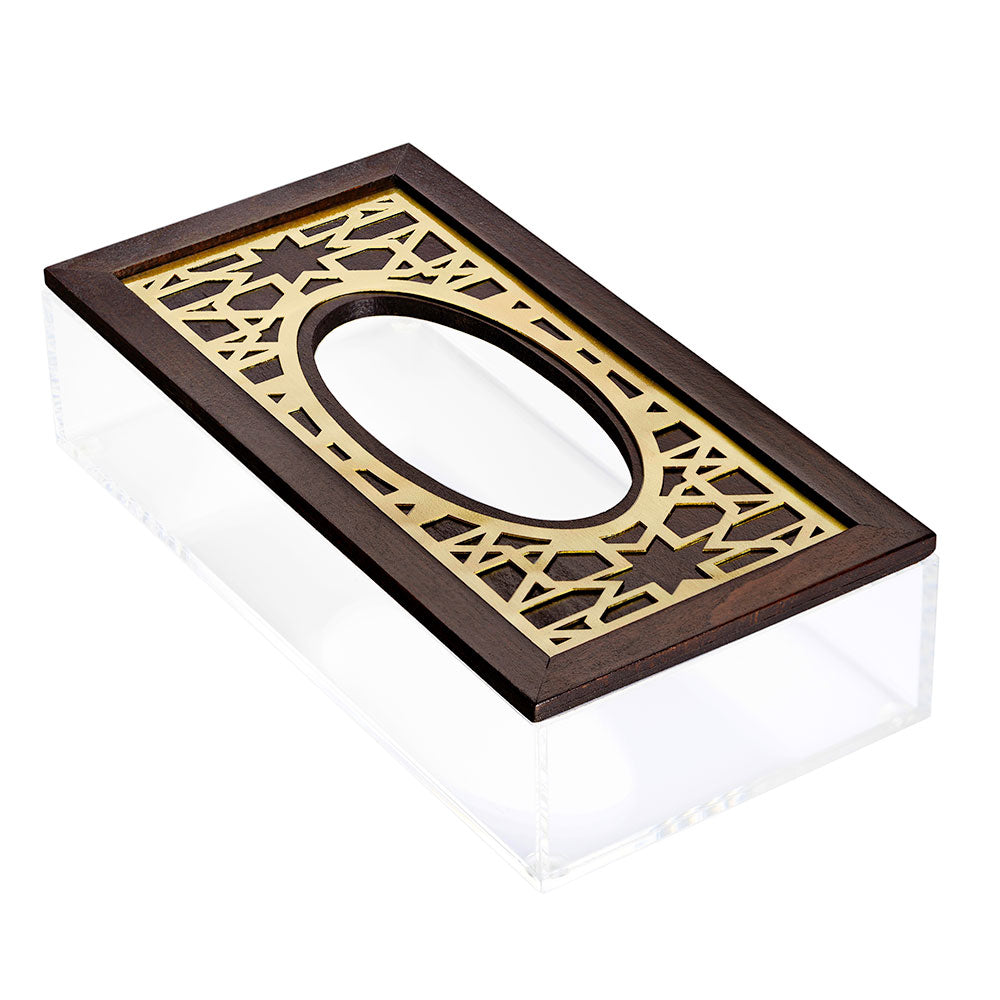 Gold Moucharabieh Tissue Box - Oval