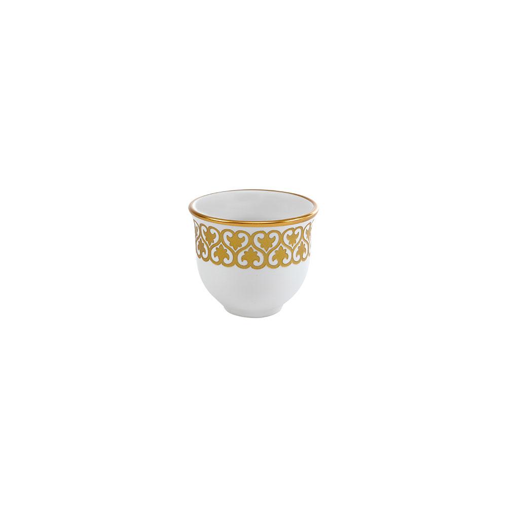 Mouftah El Chark White & Gold Coffee Cups - Set of 6 