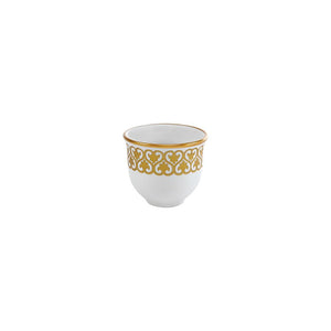 Mouftah El Chark White & Gold Coffee Cups - Set of 6 