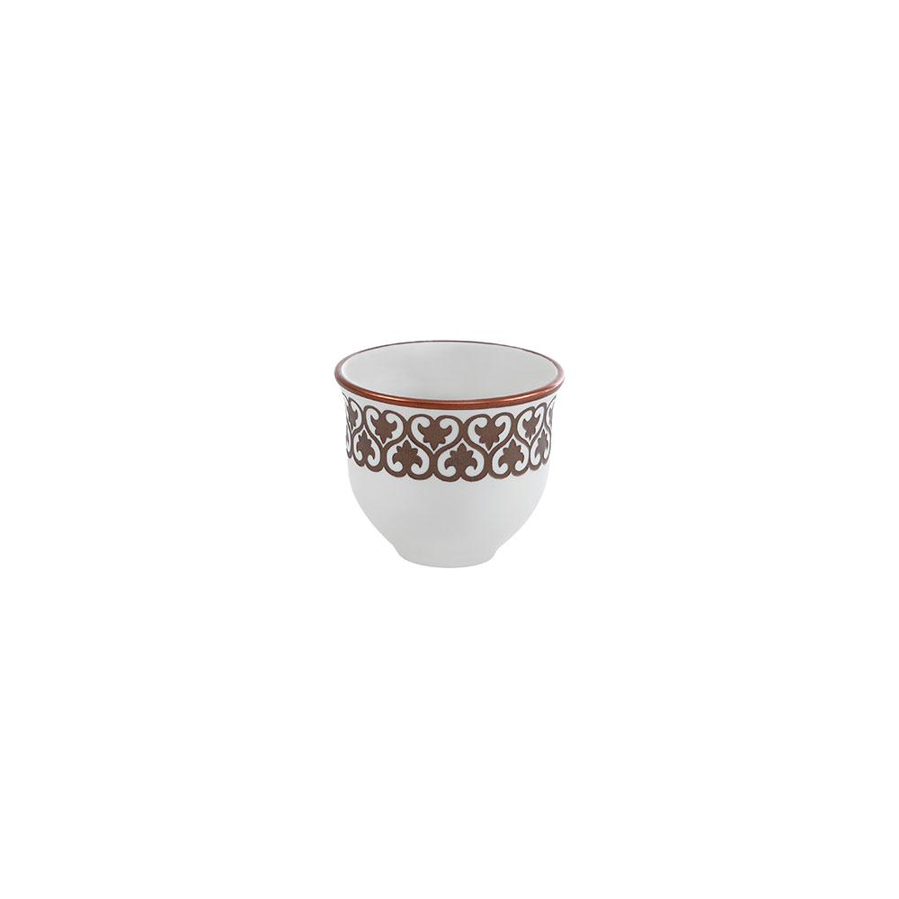 Mouftah El Chark White & Copper Coffee Cups - Set of 6 