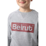 Beirut Burgundy on Grey Kids Sweater