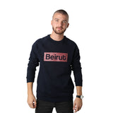 Beirut Burgundy on Navy Blue Men's Sweater