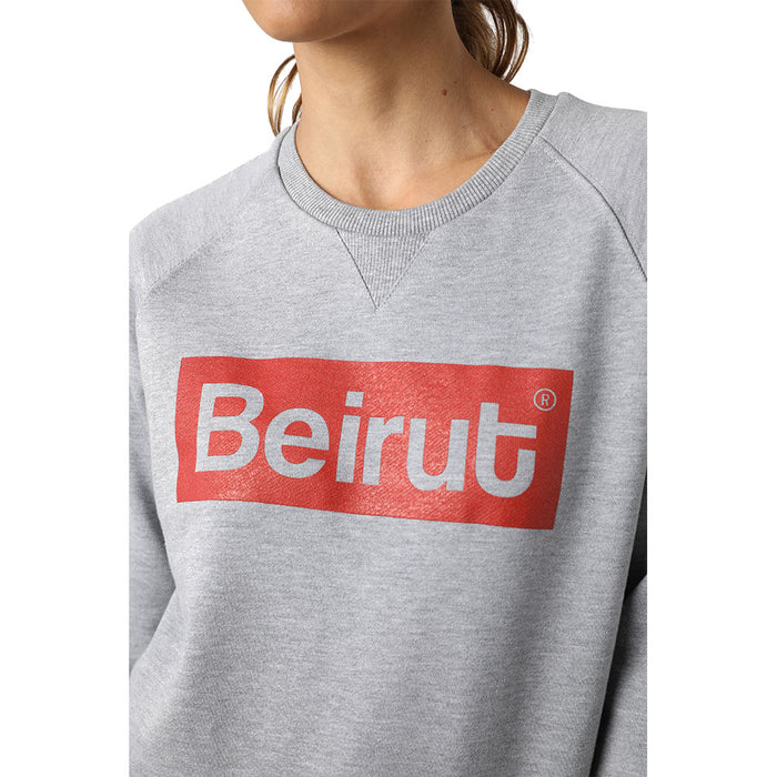 Beirut Red on Grey Sweater