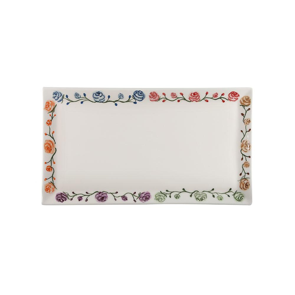 Floral Hand Painted Ceramic Tray 