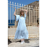 Mouftah El Chark Sky Blue Midi Dress