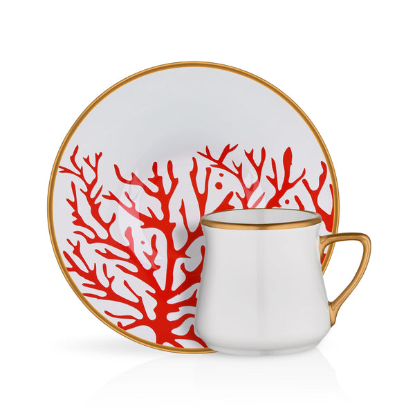 Red Coral Espresso Cups - Set of 6