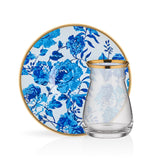 Mouftah El Chark Blue Floral Tea Cups - Set of 6