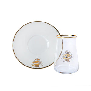 Mouftah El Chark Golden Cedar Tea Cups - Set of 6