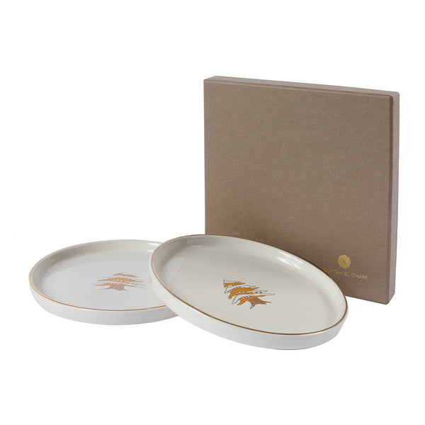 Golden Cedar Plates - Set of 2