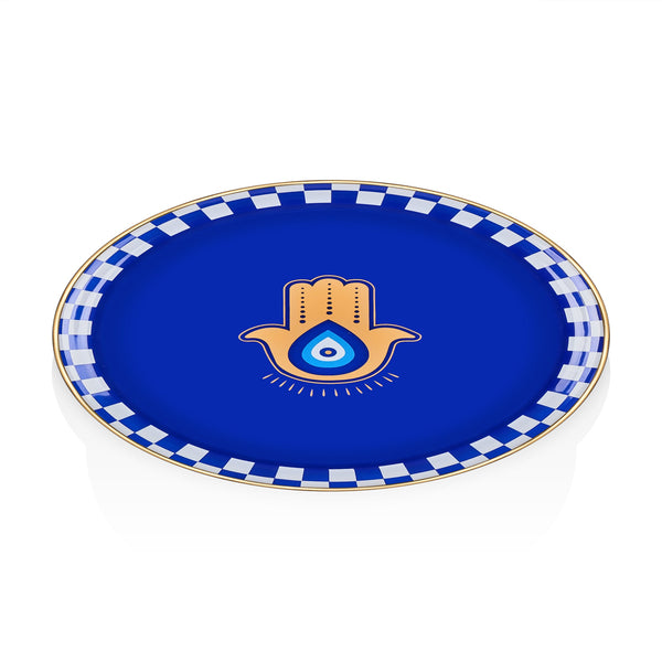 Royal Blue Hamsa Presentation Plate
