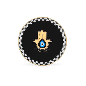 Black Hamsa Plates - Medium Set of 4