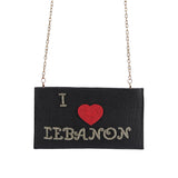 Mouftah El Chark Love Lebanon Clutch in Black